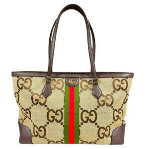 Gucci Jumbo GG Tote Bag Leather Beige